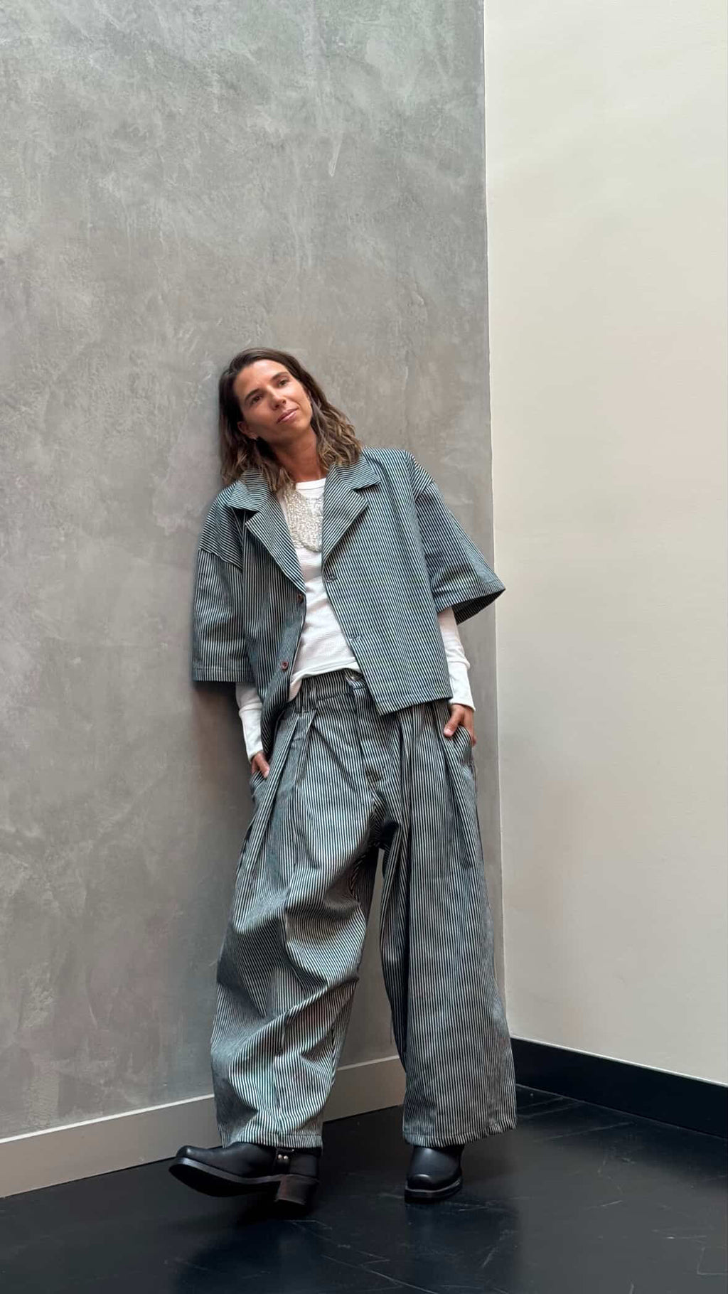 Pin- Stripe Short Sleeve