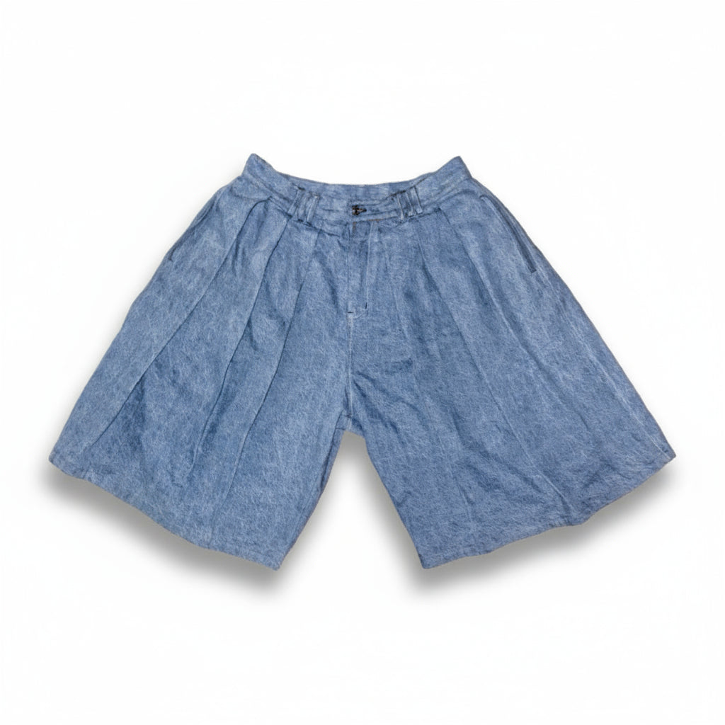 Blue Denim Pleated Short