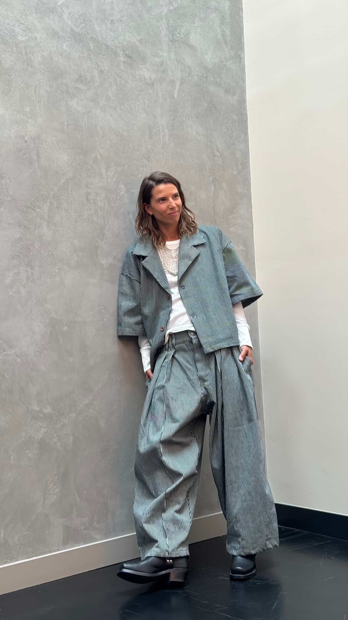 Pin- Stripe Short Sleeve