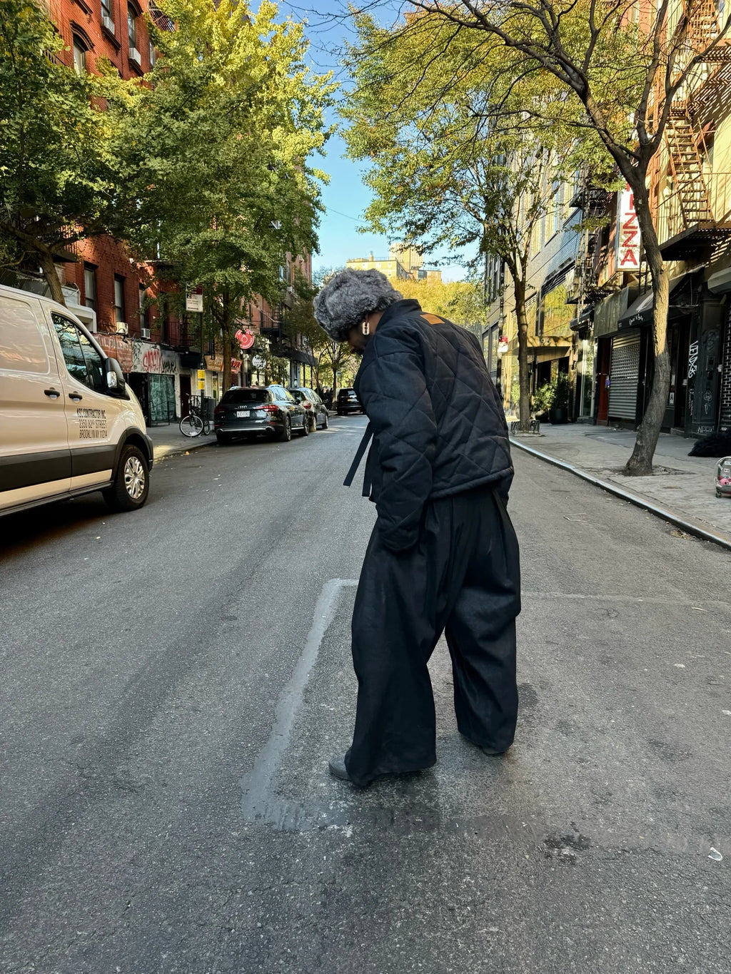 Wax Denim Pleated Pant