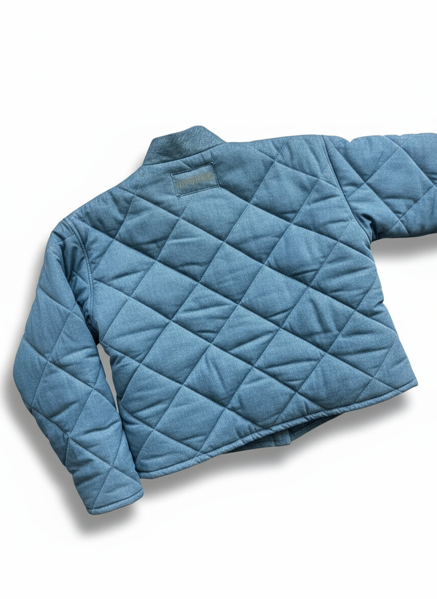 Blue Denim Kimono Puffer Jacket