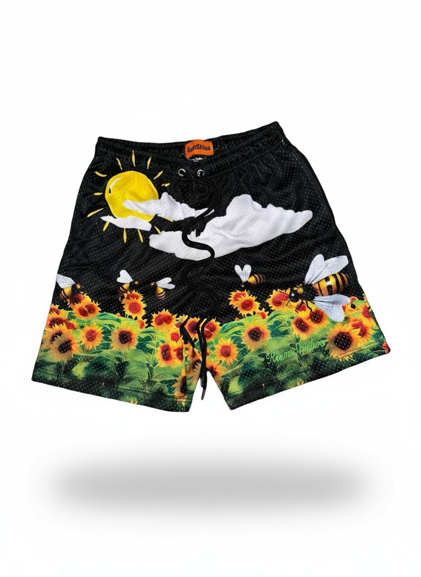 Garcon Le Fleur Noir Mesh Shorts