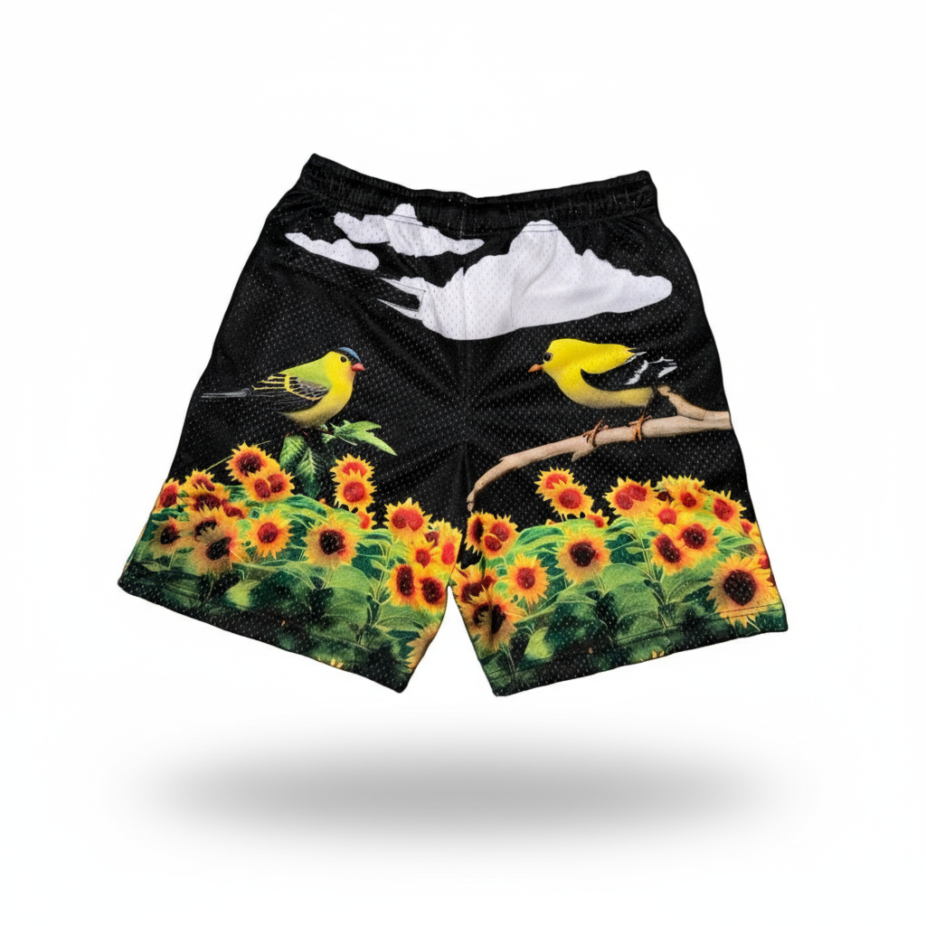 Garcon Le Fleur Noir Mesh Shorts