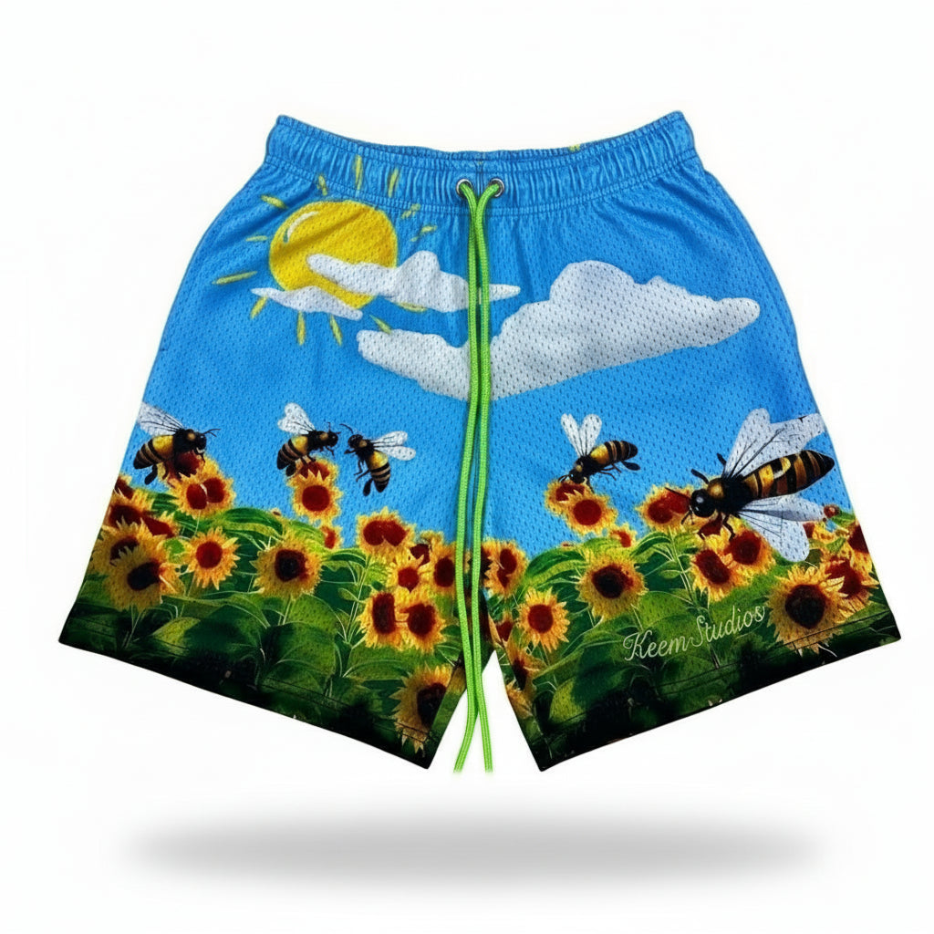 Garcon Le Fleur Bleu Mesh Shorts