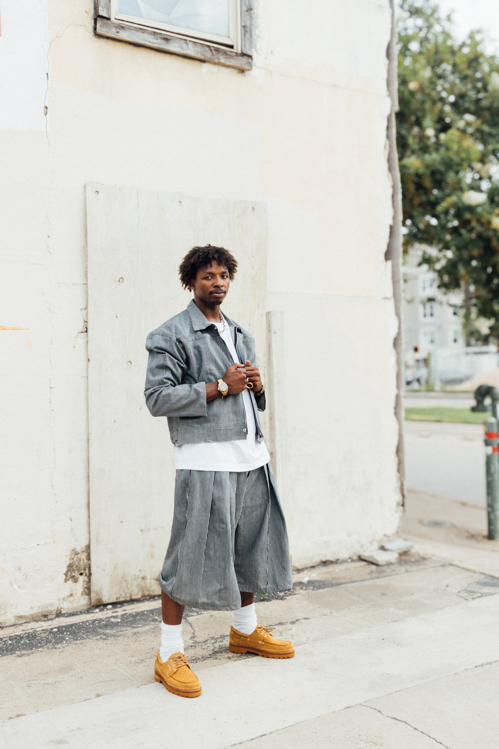 Pin- Stripe Pleated Short