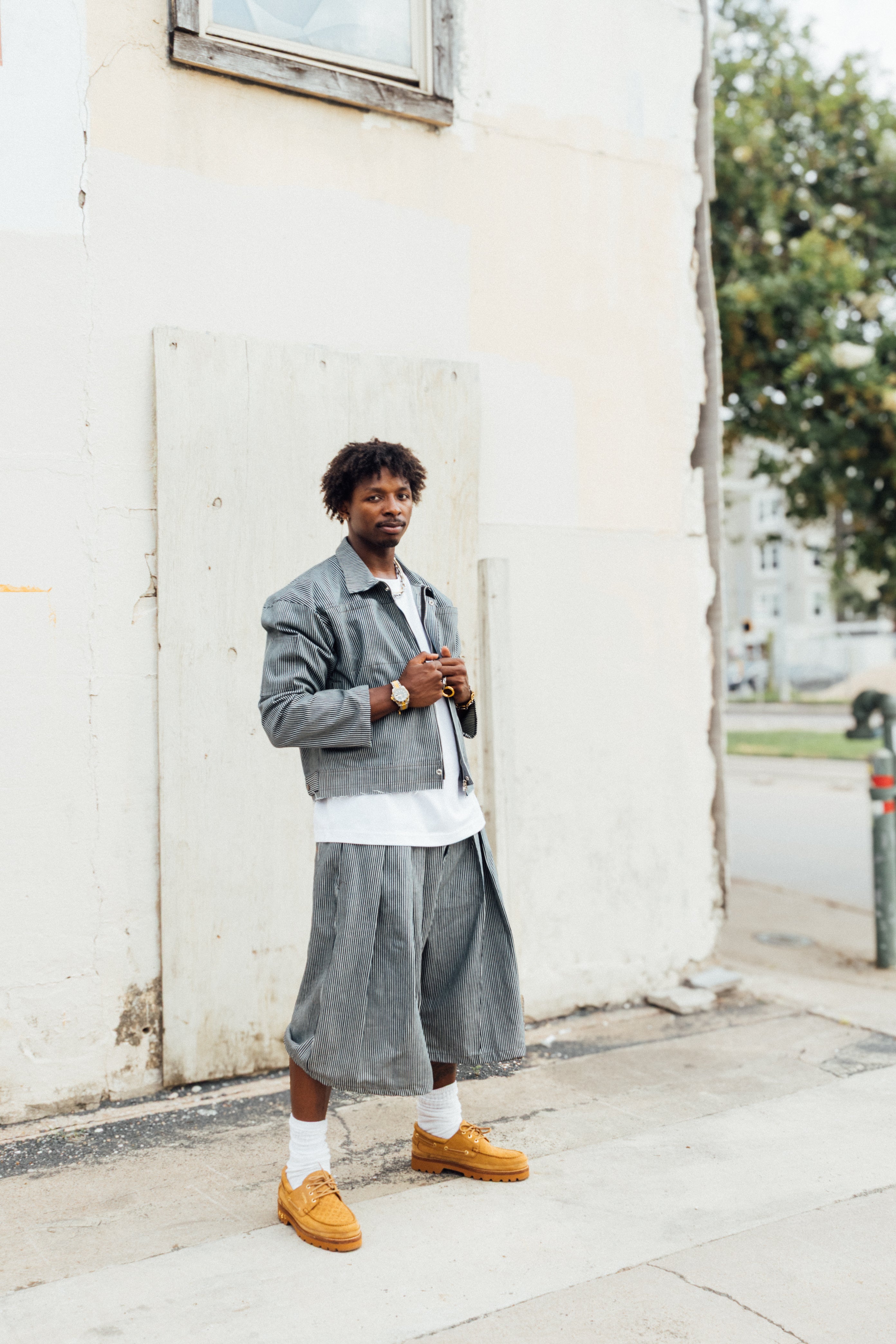 Pin- Stripe Pleated Short