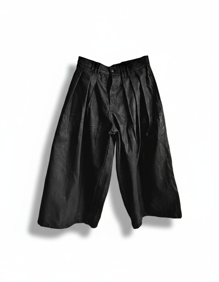 Wax Denim Pleated Pant